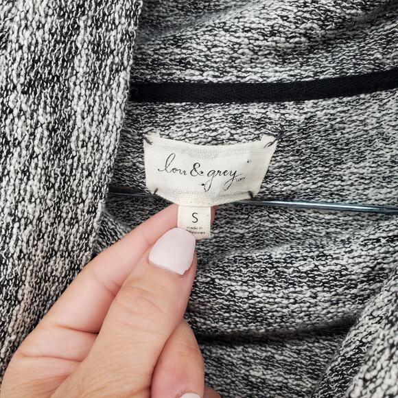 Lou & Grey Minimalist Coz Luxe Mix Knit Cowl Neck Marled Heather Grey Sweater S - Picture 2 of 9